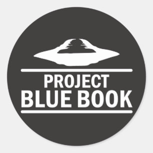 Pegatina Redonda Libro azul del proyecto