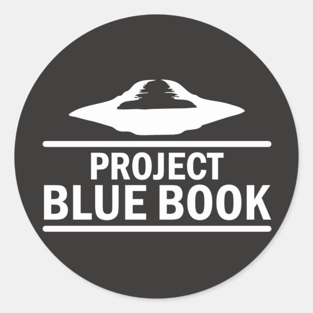 Pegatina Redonda Libro azul del proyecto (Anverso)
