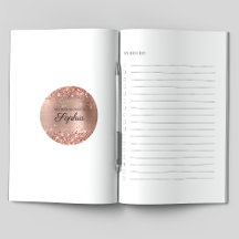 Libro de Caligrafía Elegante con Hojas de Oro Rosa