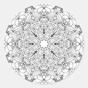 Pegatina Redonda Libro de Colores Mandala 1-63