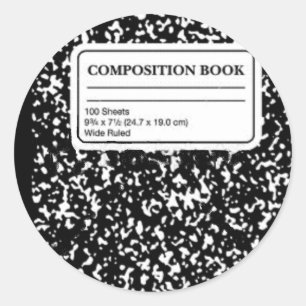 Pegatina Redonda Libro de composición/profesor-alumno