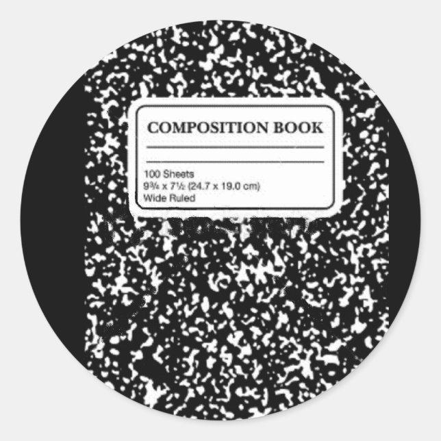 Pegatina Redonda Libro de composición/profesor-alumno (Anverso)