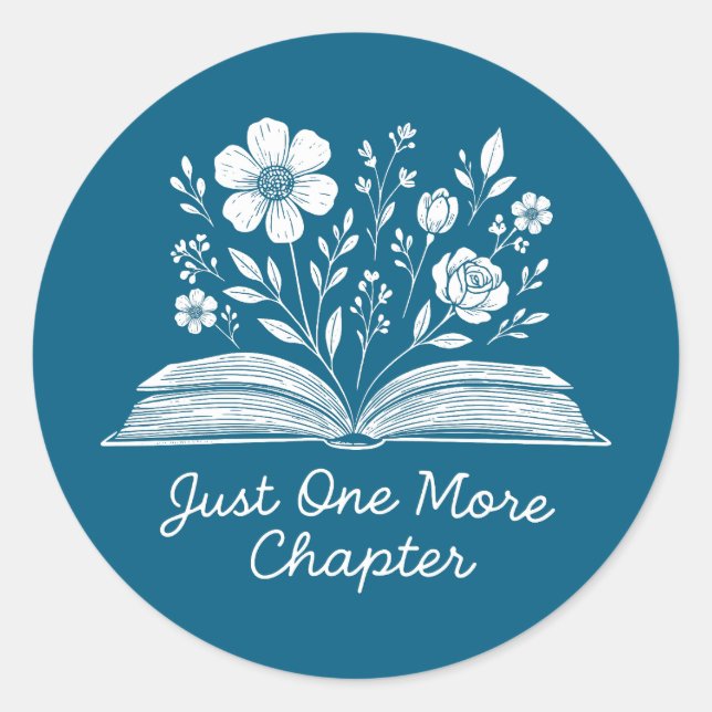 Pegatina Redonda Libro de flores silvestres (Anverso)