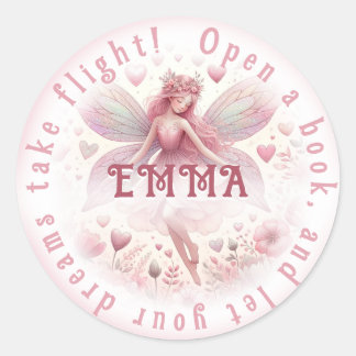 Pegatina Redonda Libro de hadas