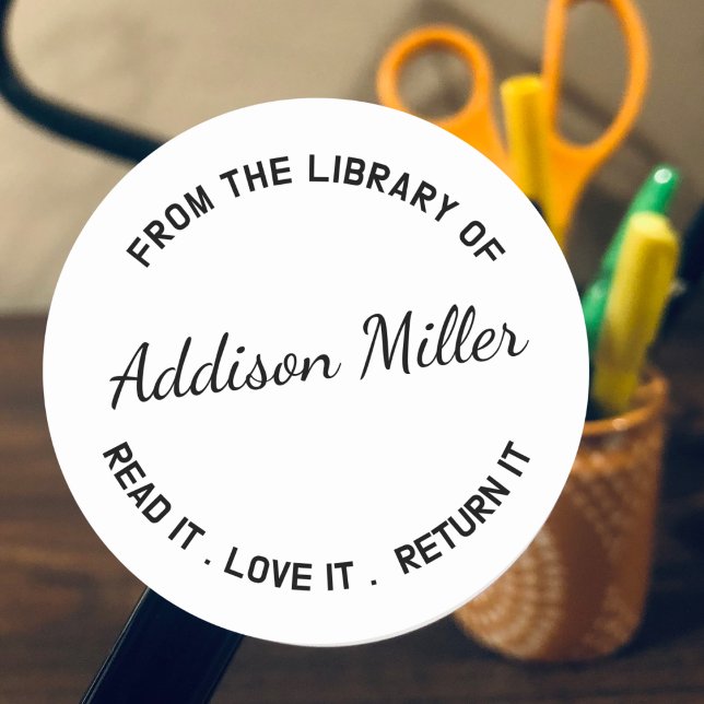 Pegatina Redonda Libro De La Biblioteca De La Biblioteca Del Libro  (Subido por el creador)