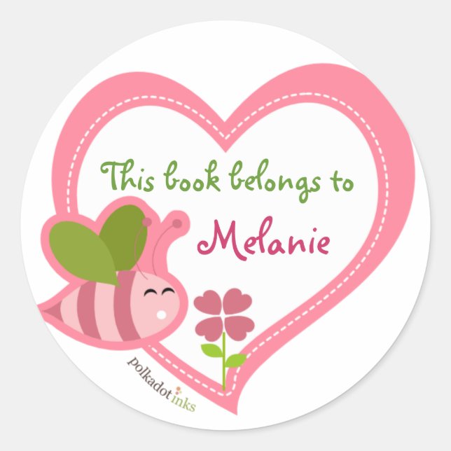 Pegatina Redonda Libro de Pegatinas*abejas personalizado (Anverso)