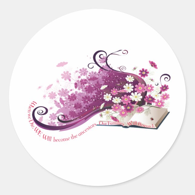 Pegatina Redonda Libro del Anciano (Anverso)