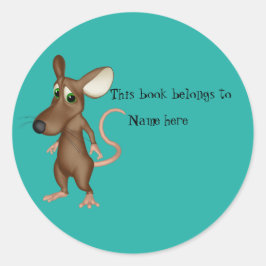 Pegatina Redonda Libro "Este libro pertenece a"