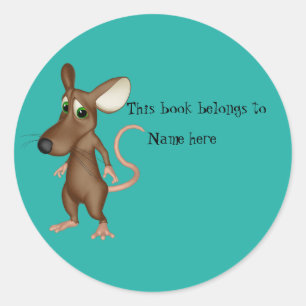 Pegatina Redonda Libro "Este libro pertenece a"