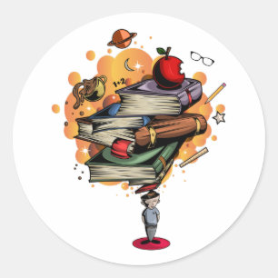 Pegatina Redonda Libro Smart