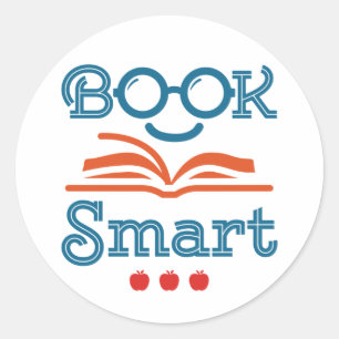 Pegatina Redonda Libro Smart Funny Leyendo Lover Bookworm