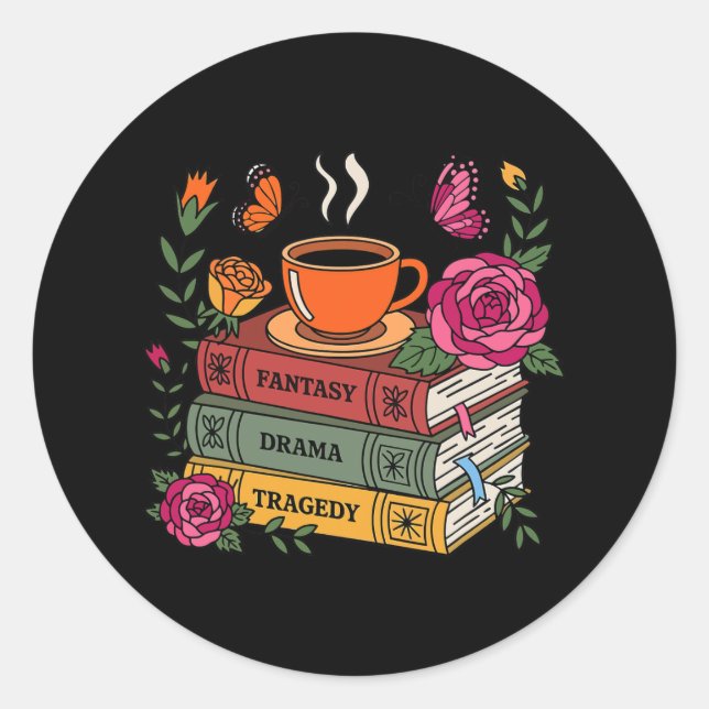 Pegatina Redonda Libro sutil contra el libro de camisetas de Trump  (Anverso)