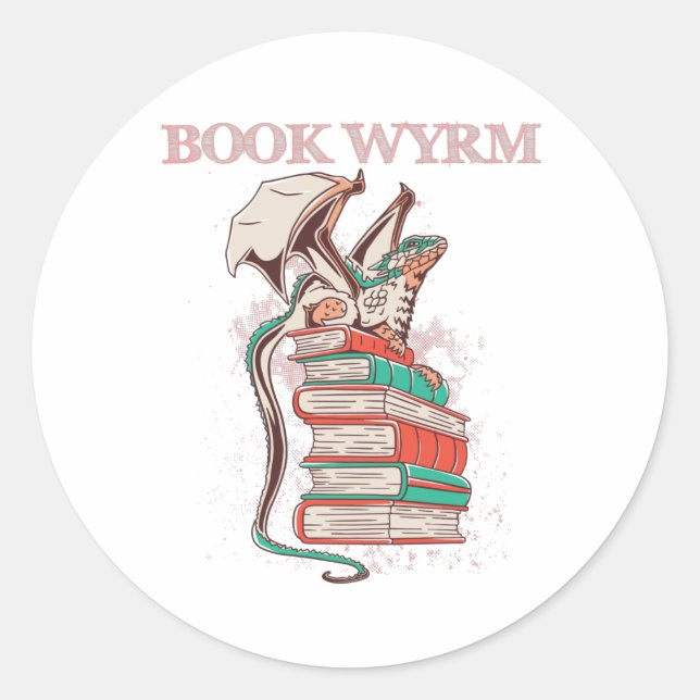 Pegatina Redonda Libro Wyrm (Anverso)