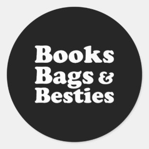 Pegatina Redonda Libros Bolsas Y Bolsas; Bestias Se Adaptan De Nuev