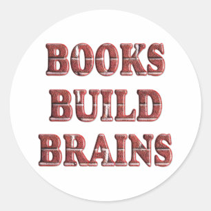 Pegatina Redonda Libros Construyen Cerebros