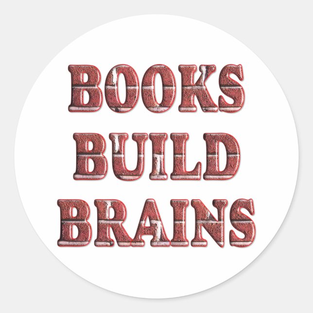 Pegatina Redonda Libros Construyen Cerebros (Anverso)