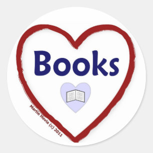 Pegatina Redonda Libros de amor