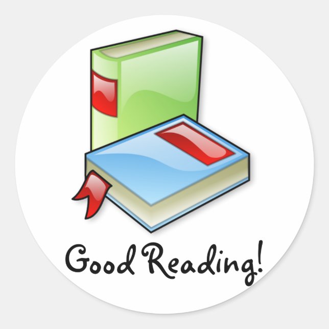 Pegatina Redonda Libros grandes (Anverso)