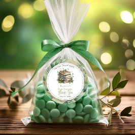 Pegatina Redonda Libros Nuestro Próximo Capítulo Baby Shower Gracia