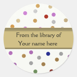 Pegatina Redonda Libros personalizados - Puntos coloridos
