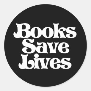 Pegatina Redonda Libros salvan vidas