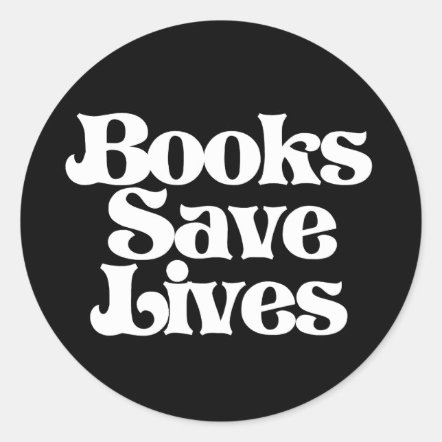 Pegatina Redonda Libros salvan vidas (Anverso)