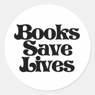 Pegatina Redonda Libros salvan vidas