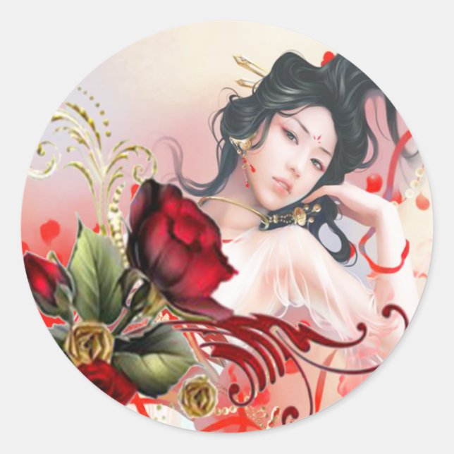 Pegatina Redonda Libros y etiquetas (Anverso)