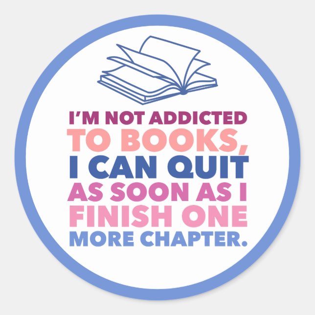 Pegatina Redonda Libros y lectura (Anverso)