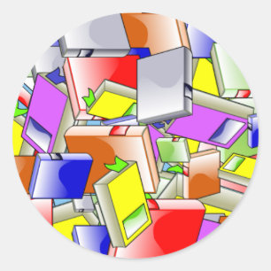 Pegatina Redonda Libros y más libros