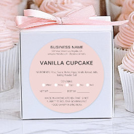 Pegatina Redonda Licencia de comida legal para pasteles en casa