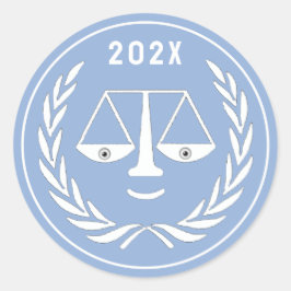 Pegatina Redonda Licenciado en Derecho por la Facultad de Derecho