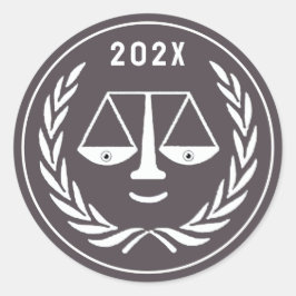 Pegatina Redonda Licenciado en Derecho por la Facultad de Derecho