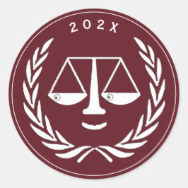 Pegatina Redonda Licenciado en Derecho por la Facultad de Derecho M