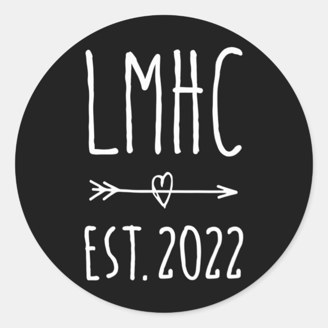 Pegatina Redonda Licenciado por Consejero de Salud Mental Graduació (Anverso)