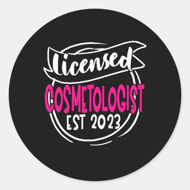 Pegatina Redonda Licenciatura en Cosmetología 2023 (Anverso)