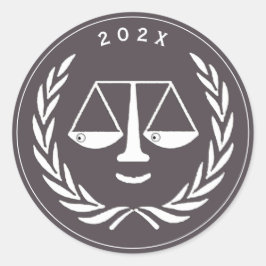 Pegatina Redonda Licenciatura en Derecho