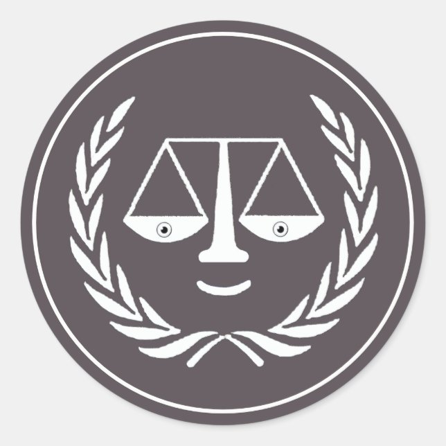 Pegatina Redonda Licenciatura en Derecho (Anverso)