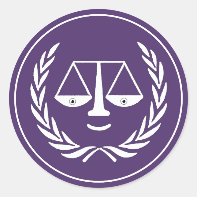 Pegatina Redonda Licenciatura en Derecho (Anverso)