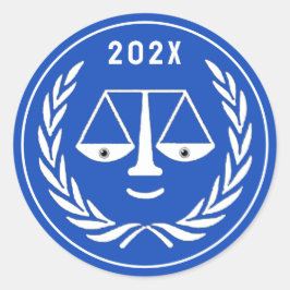 Pegatina Redonda Licenciatura en Derecho 2024