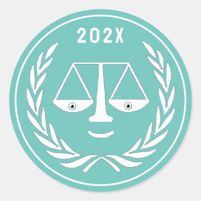 Pegatina Redonda Licenciatura en Derecho 2025 (Anverso)