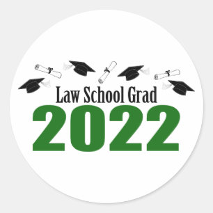 Pegatina Redonda Licenciatura En Derecho Grado 2022 Caps Y Diplomas
