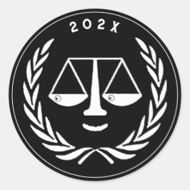 Pegatina Redonda Licenciatura en Derecho Graduado Clase Maroon