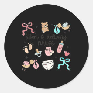 Pegatina Redonda Licenciatura en Obra y Prestación de Enfermeras; E