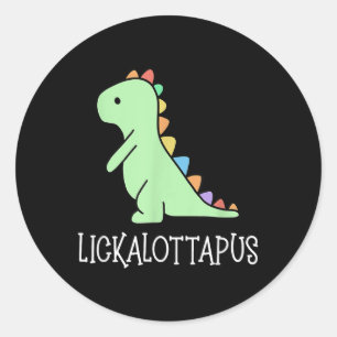 Pegatina Redonda Lickalottapus Gracioso Orgullo Lgbtq Lesbiano, Gra