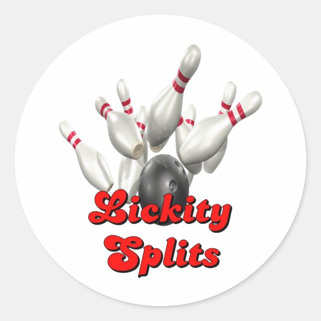 Pegatina Redonda Lickity Split Bowling (Anverso)