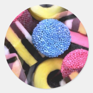 Pegatina Redonda licorice_bits_candy