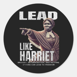Pegatina Redonda Líder como Harriet Black History Afro American Jun