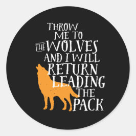 Pegatina Redonda Líderes inspiradores citan a líderes fuertes