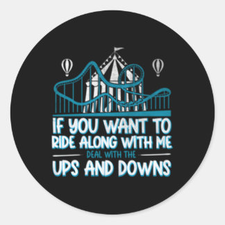 Pegatina Redonda Lidiar Con La Monstruación De Roller De Ups Y Down